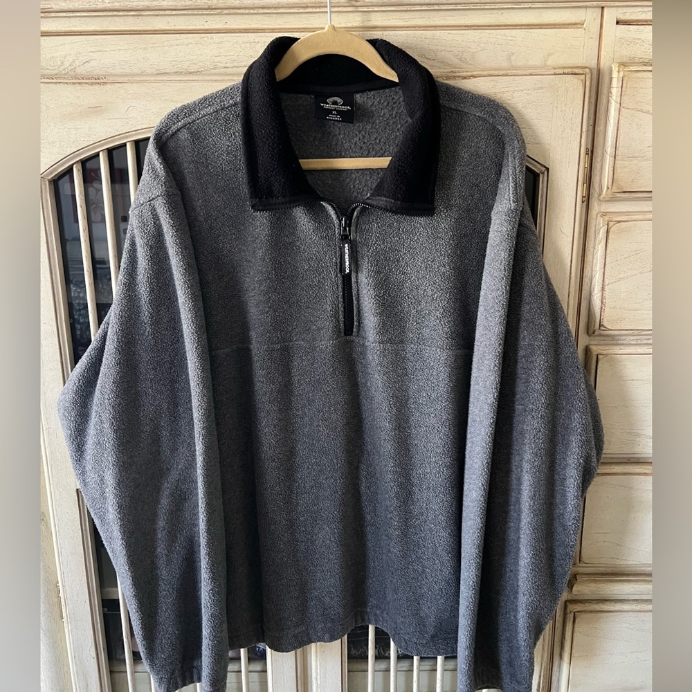 Grey Fleece Quarter Zip Pullover
